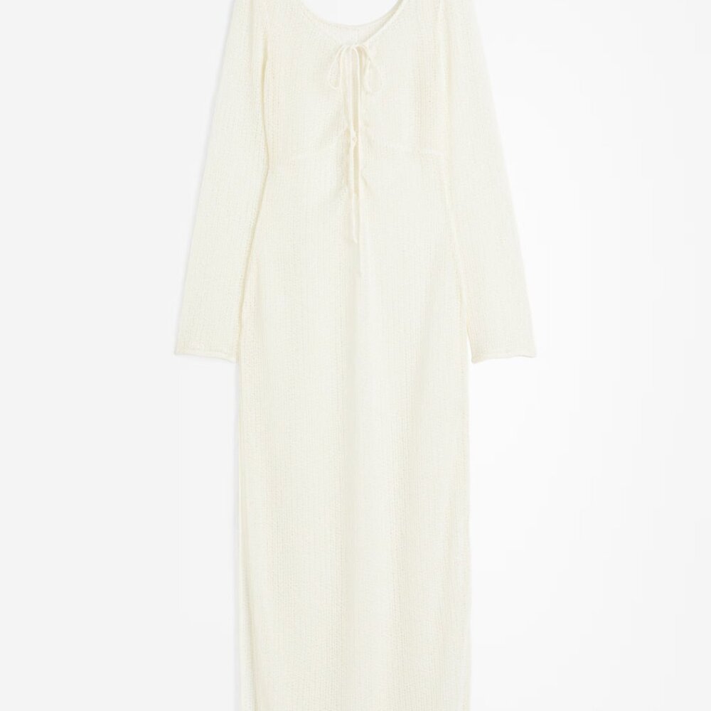 Drawstring-detail beach dress